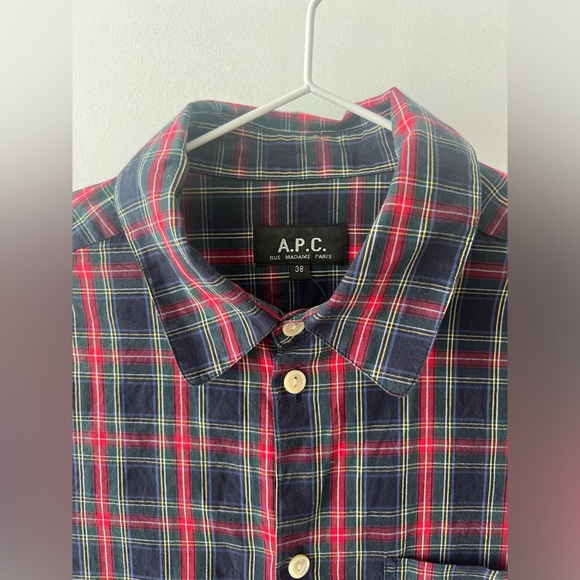 A.P.C. Blouse long sleeve shirt plaid size 38 - Picture 2 of 6